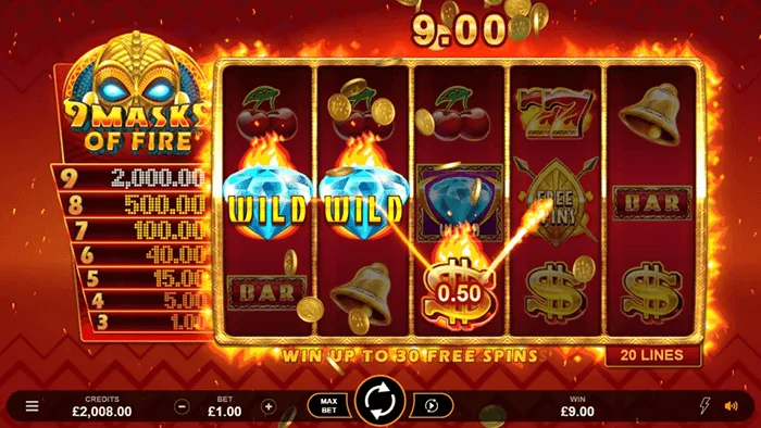 9 Masks of Fire Slot Review - Win Up to 30 Free Spins