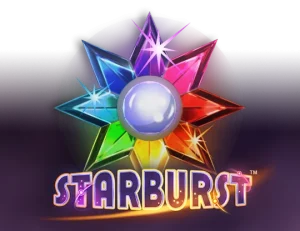 Starburst logo beneath a multicoloured star made of gems