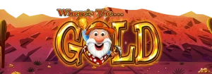Where’s the Gold logo with a smiling prospector against a rocky mining landscape